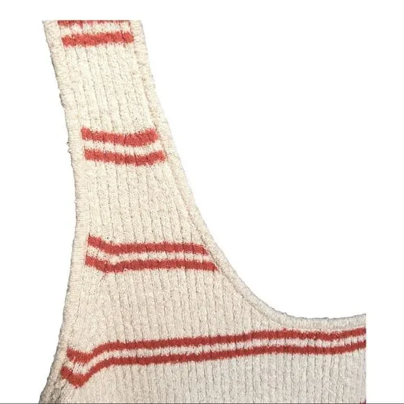 Madewell Kingston Sweater Tank Button-Front Stripes Cream Orange Womens XS - Picture 5 of 8
